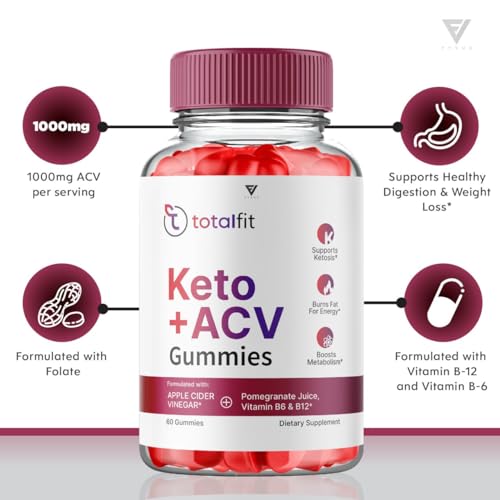 (2 Pack) Total Fit Keto ACV Gummies Advanced Weight Loss, Total Keto ACV Apple Cider Fyvus