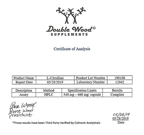 L Citrulline Capsules 1,200mg Per Serving, 210 Count (L-Citrulline Increases Levels Double Wood Supplements