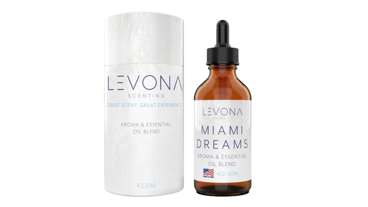 Levona Scent Essential Oils for Diffusers for Home: Miami Dreams Hotel & Home Luxury Scents Fragrance Oil