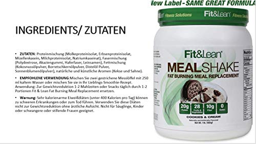 Fit & Lean Meal Shake, Fat Burning Meal Replacement, Meal Replacement with Protein