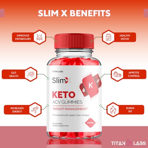 (3 Pack) SlimX Keto ACV Gummies, SlimX Keto ACV Advanced Weight Loss 1000MG Apple Titan Labs