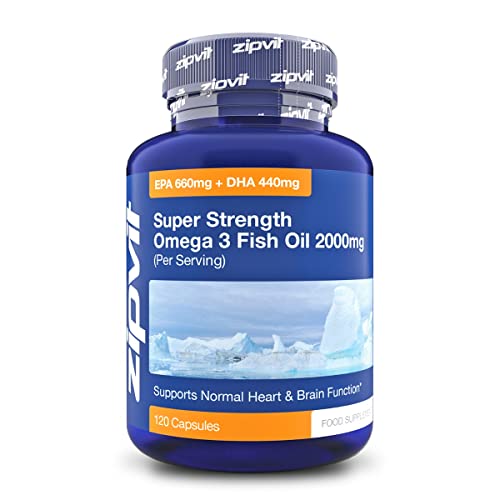 Omega 3 Fish Oil 2000mg, EPA 660mg DHA 440mg per Daily Serving. 120 Capsules