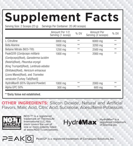 Core Nutritionals Pump Full-Spectrum Non-Stimulant Pre-Workout, with N03T Nitrate, Peak02, Alpha GPC, for Maximum Pump, Strength, and Performance 20 Servings (Strawberry Colada)