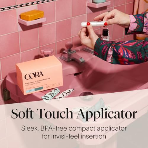 Cora Organic Applicator Tampons | Super Absorbency | 100% Organic Cotton, Unscented