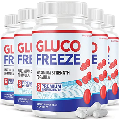 (5 Pack) Glucofreeze Pills - Official Formula Gluco Freeze Pills - Glucofreeze Pills