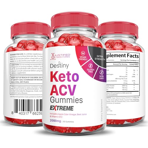 (5 Pack) Destiny Keto ACV Gummies Extreme 2000MG Destiny Keto Gummies Advanced Justified Laboratories