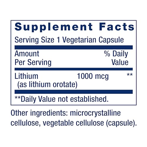 Life Extension Lithium 1000 mcg - for Brain Health, Anti-Aging & Longevity