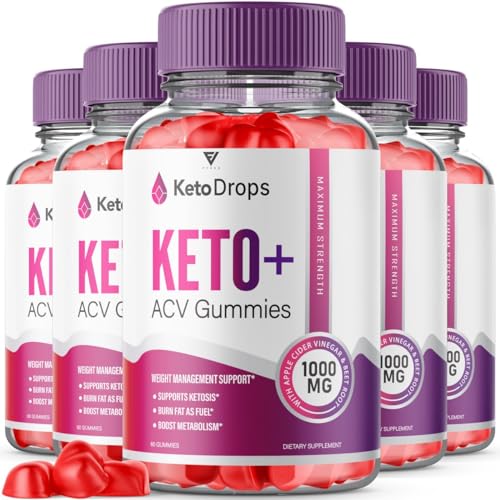 (5 Pack) Keto Drops ACV Gummies, Ketodrops Keto ACV Gummies Advanced Weight Loss