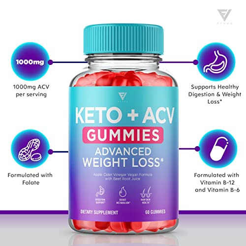 (2 Pack) Keto ACV Gummies Advanced Weight Loss, ACV Keto Gummies Fat Apple Cider