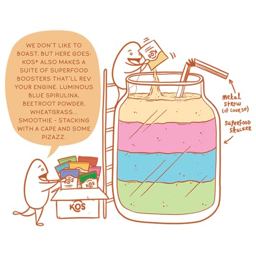 KOS Organic Vegan Protein Powder with 50mg Caffeine, Salted Caramel Coffee KOS