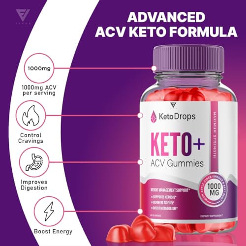 (5 Pack) Keto Drops ACV Gummies, Ketodrops Keto ACV Gummies Advanced Weight Loss Fyvus