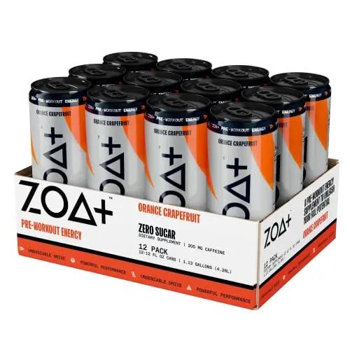 ZOA+ Plus Sugar Free Pre Workout Drinks Bundle | 12 Fl Oz, (36 Pack) | Nitric Oxide Support
