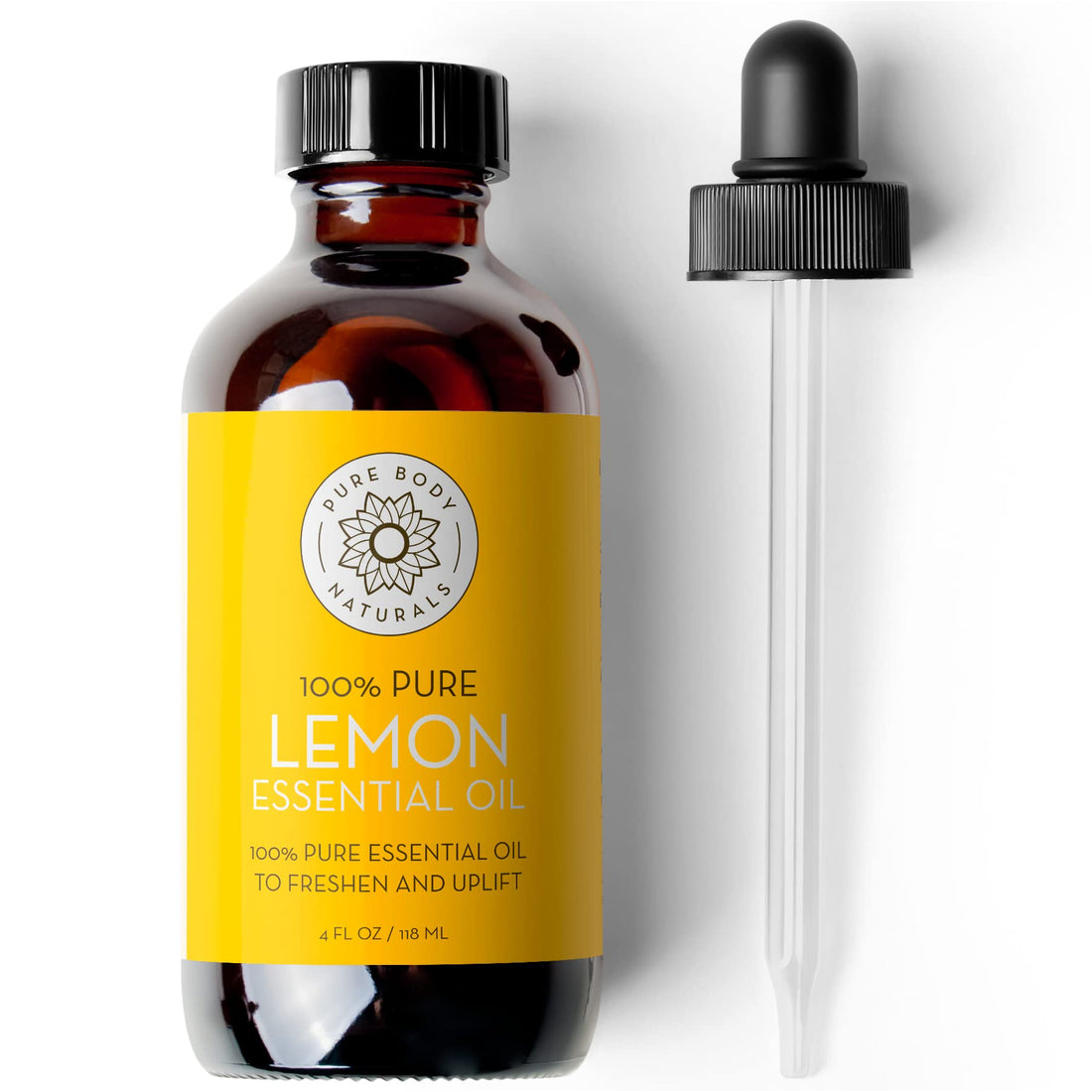 Lemon Essential Oil, 4 fl oz - 100% Pure & Undiluted Lemon Oil for Diffuser and DIY - Natural Deodorizer