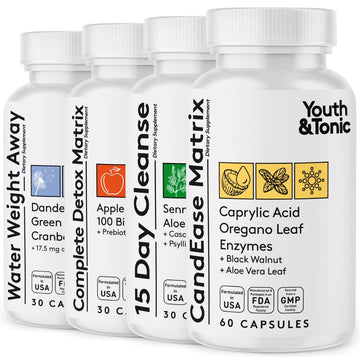 Youth & Tonic Complete Body Detox for Cleanse, Normal Acidity Gut Level and Water