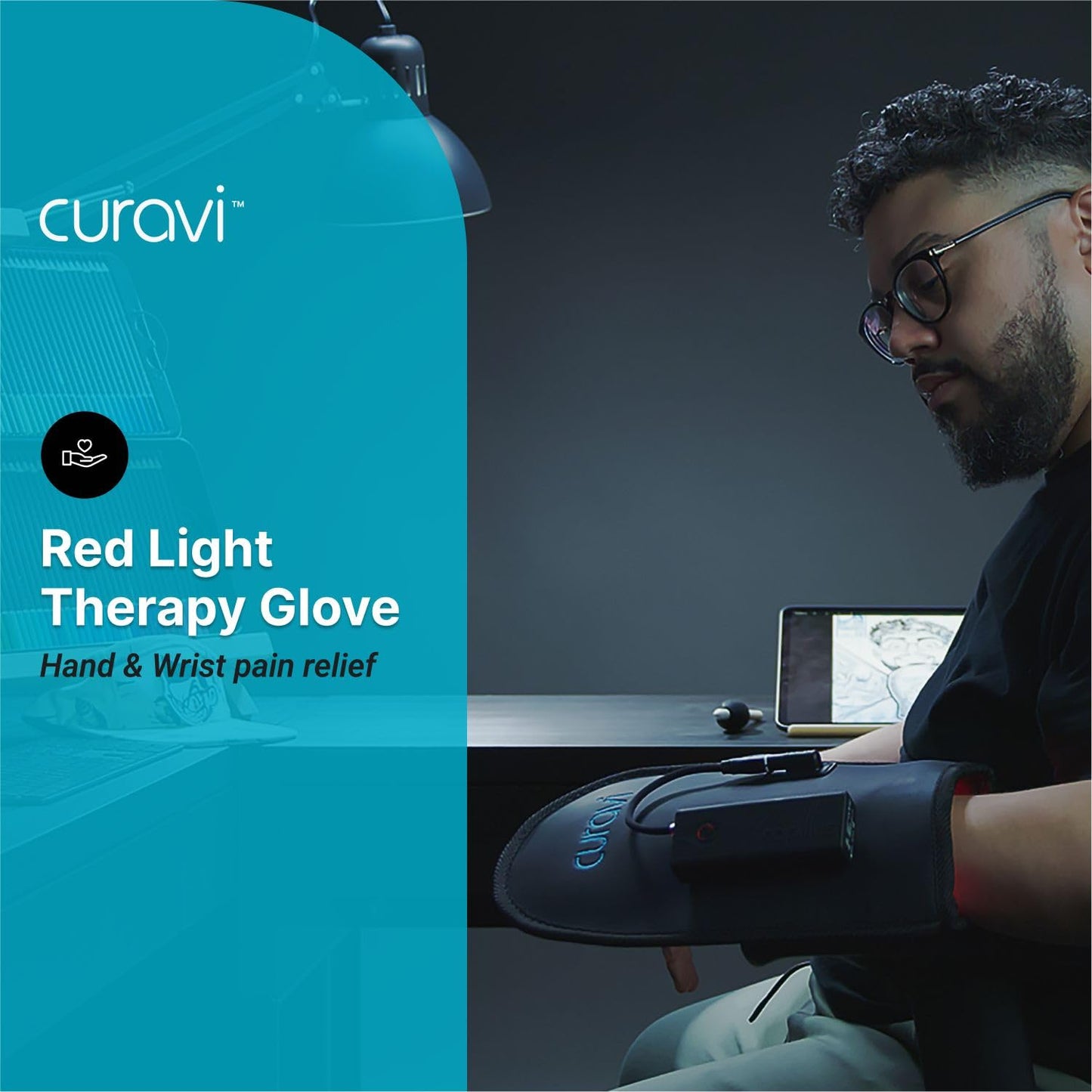 CURAVI Wellness Glove - Enhanced Comfort & Support for Hands and Wrists with Advanced Red