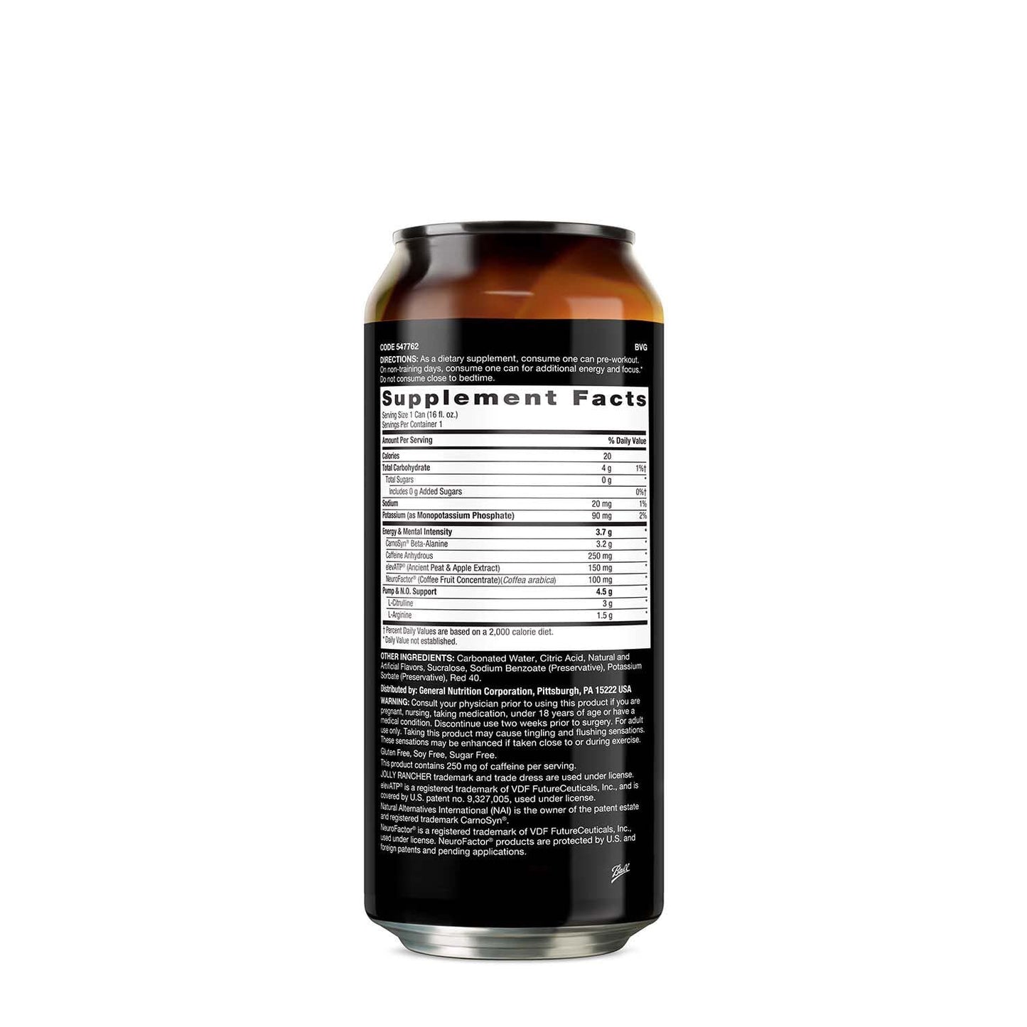 BEYOND RAW LIT On The Go | Ready to Drink Cans | Contains Caffeine, L-Citrulline, Beta-Alanine, and Nitric Oxide | Jolly Rancher Watermelon | 12 Count