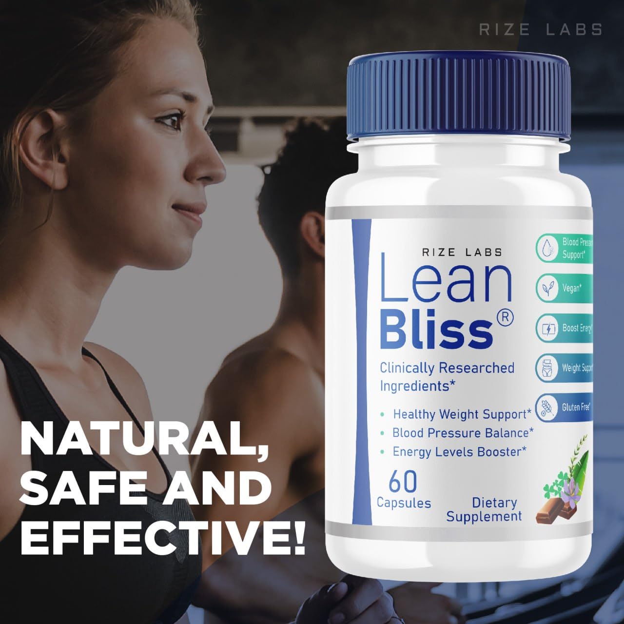 (2 Pack) Lean Bliss Weight Loss Pills, Lean Bliss Fat Burning Formula, LeanBliss Advanced rize labs