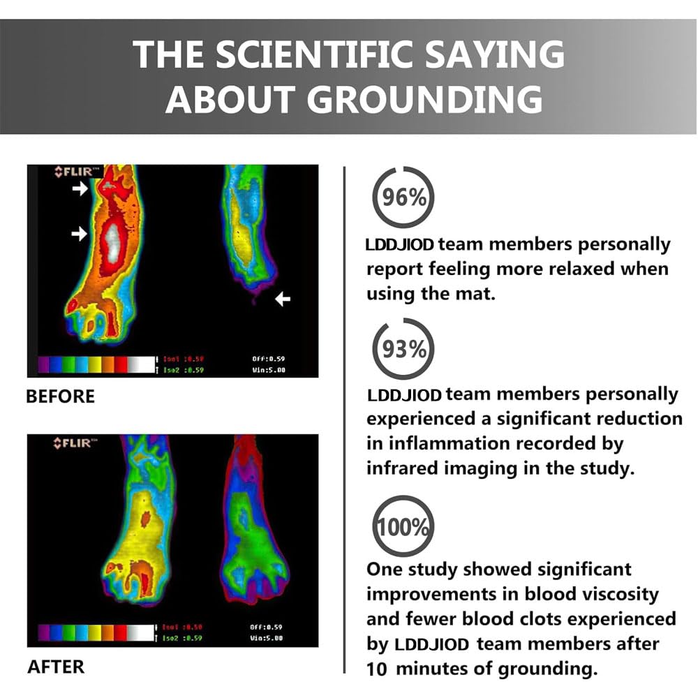 LDDJIOD Grounding Mat for Bed with 2 Grounding Cords, Conductive Grounding Sheet LDDJIOD