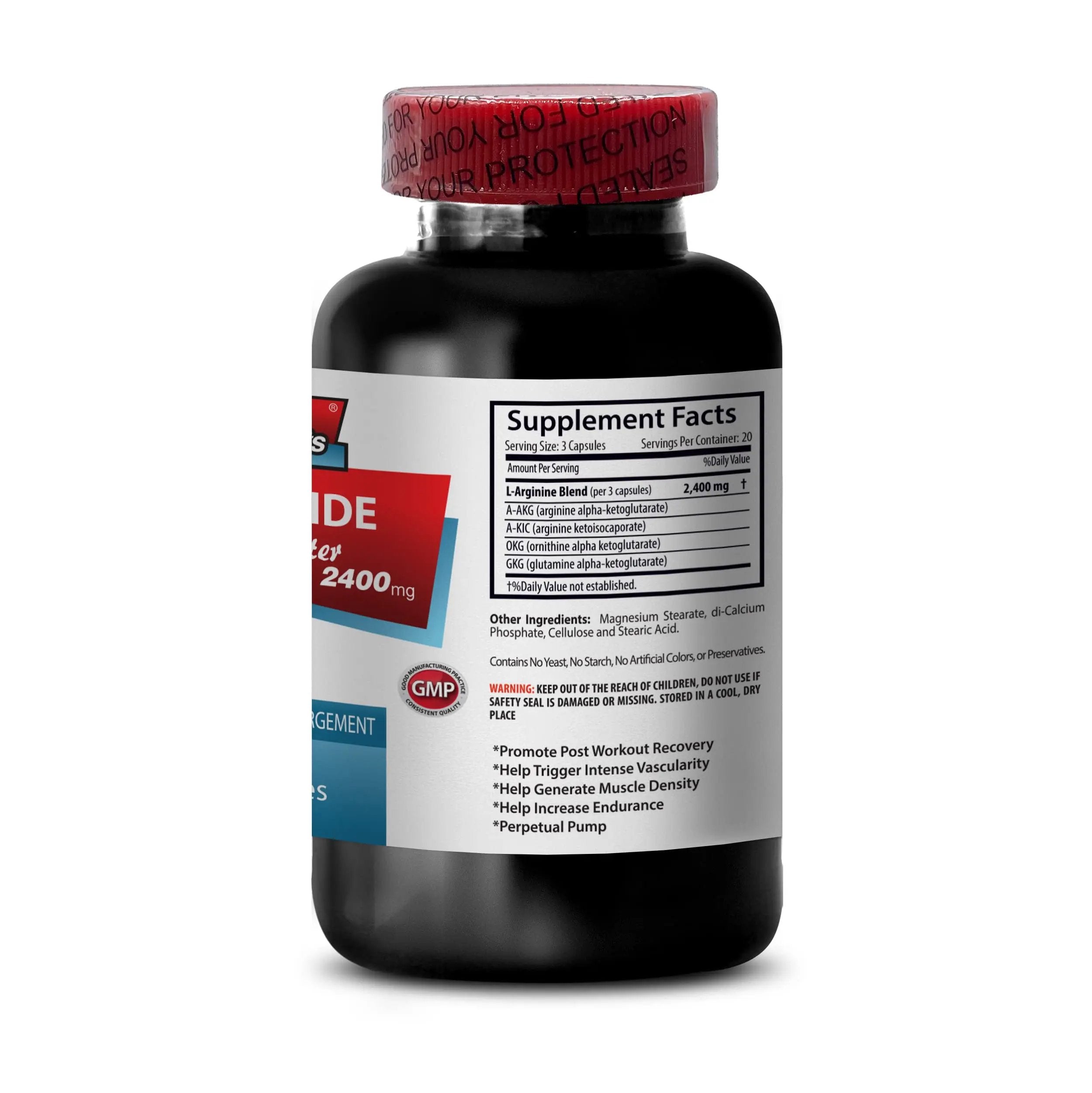 L-arginine Supplement - Nitric Oxide Booster 2400mg - Nitric Oxide Booster - pre Workout Pills - Nitric Oxide Supplements for Men - pre Workout Women - Nitric Oxide Pills for Men - 1 Bottle 60 Caps