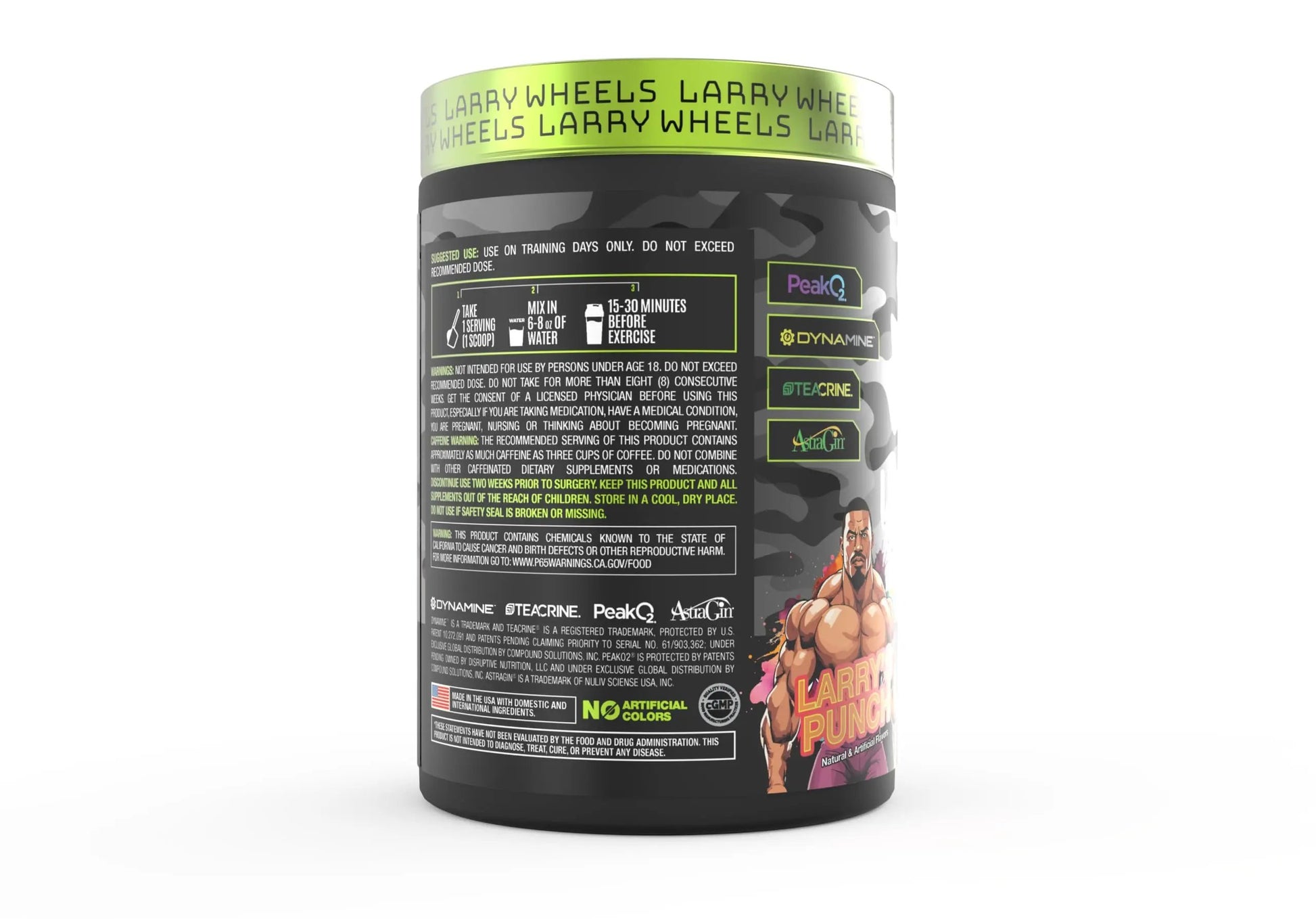 Larry Wheels' PR Preworkout - Enhance Performance with 6g Citrulline, 3.2g Beta Alanine, 300mg Caffeine - Powerful Pre-Workout Supplement for Men & Women - 20 Servings, Larry's Punch Flavor