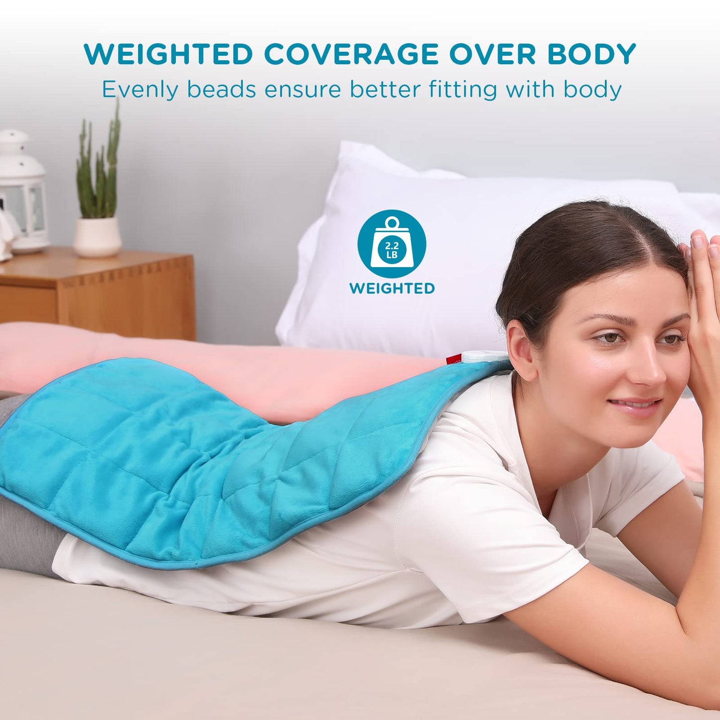 Comfytemp Weighted Heating Pad for Back Pain Relief, FSA/HSA Eligible 2.2lb Electric Heating