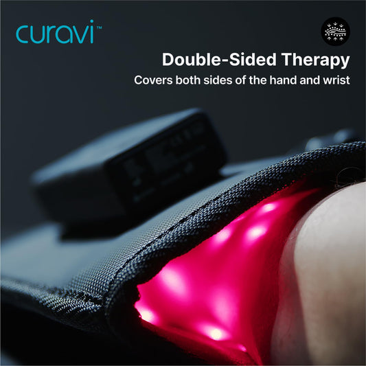 CURAVI Wellness Glove - Enhanced Comfort & Support for Hands and Wrists with Advanced Red