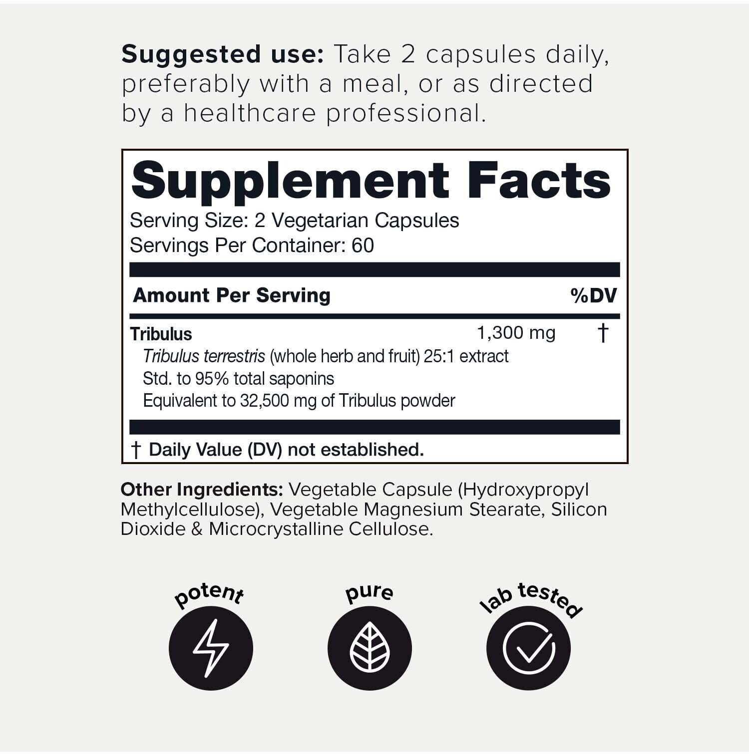 Toniiq Ultra High Strength Tribulus Capsules - 95% Steroidal Saponins - 1300mg Concentra