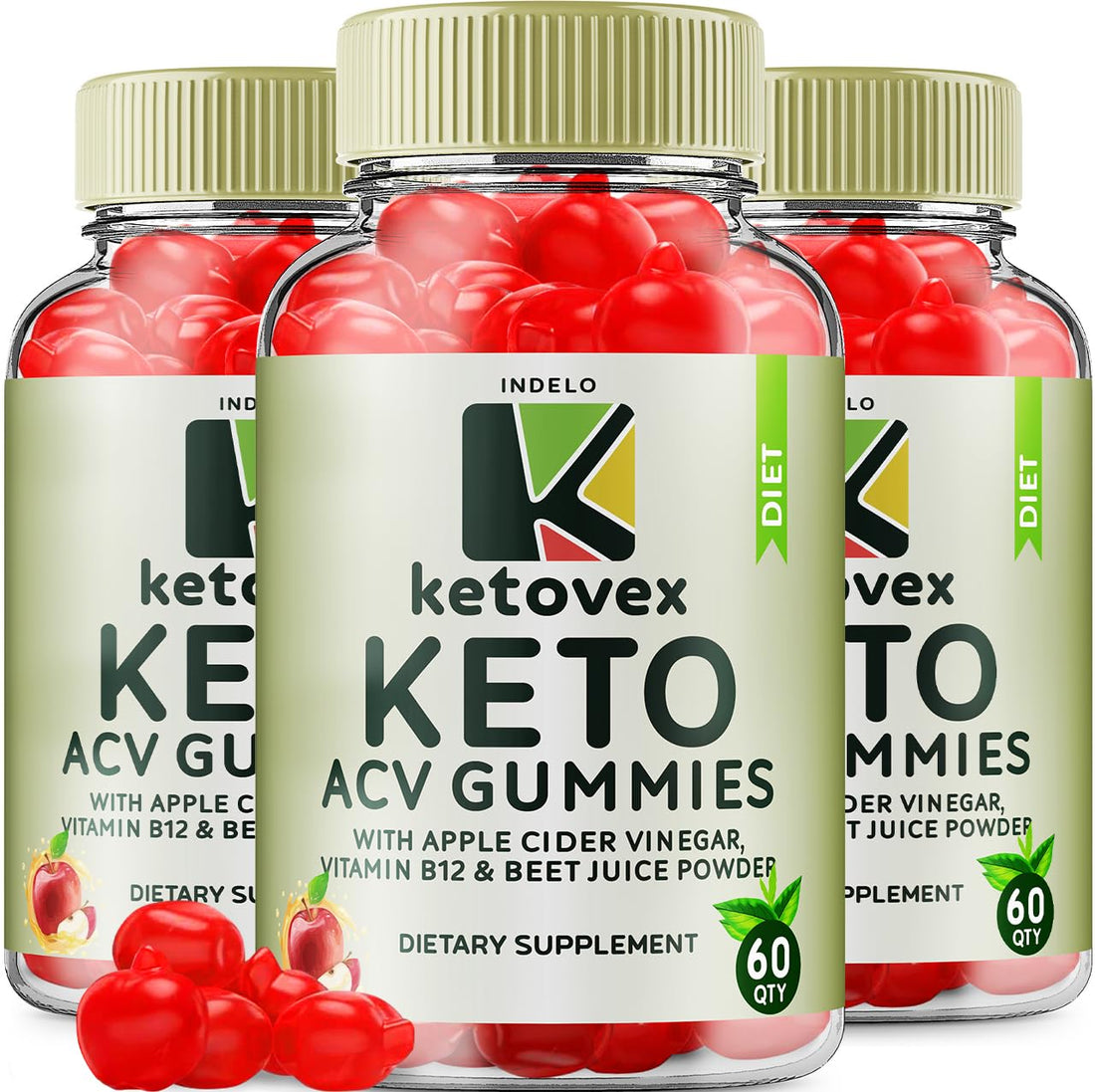 (3 Pack) Ketovex Keto BHB Gummies Advanced Formula, Ketovex BHB ACV Gummies