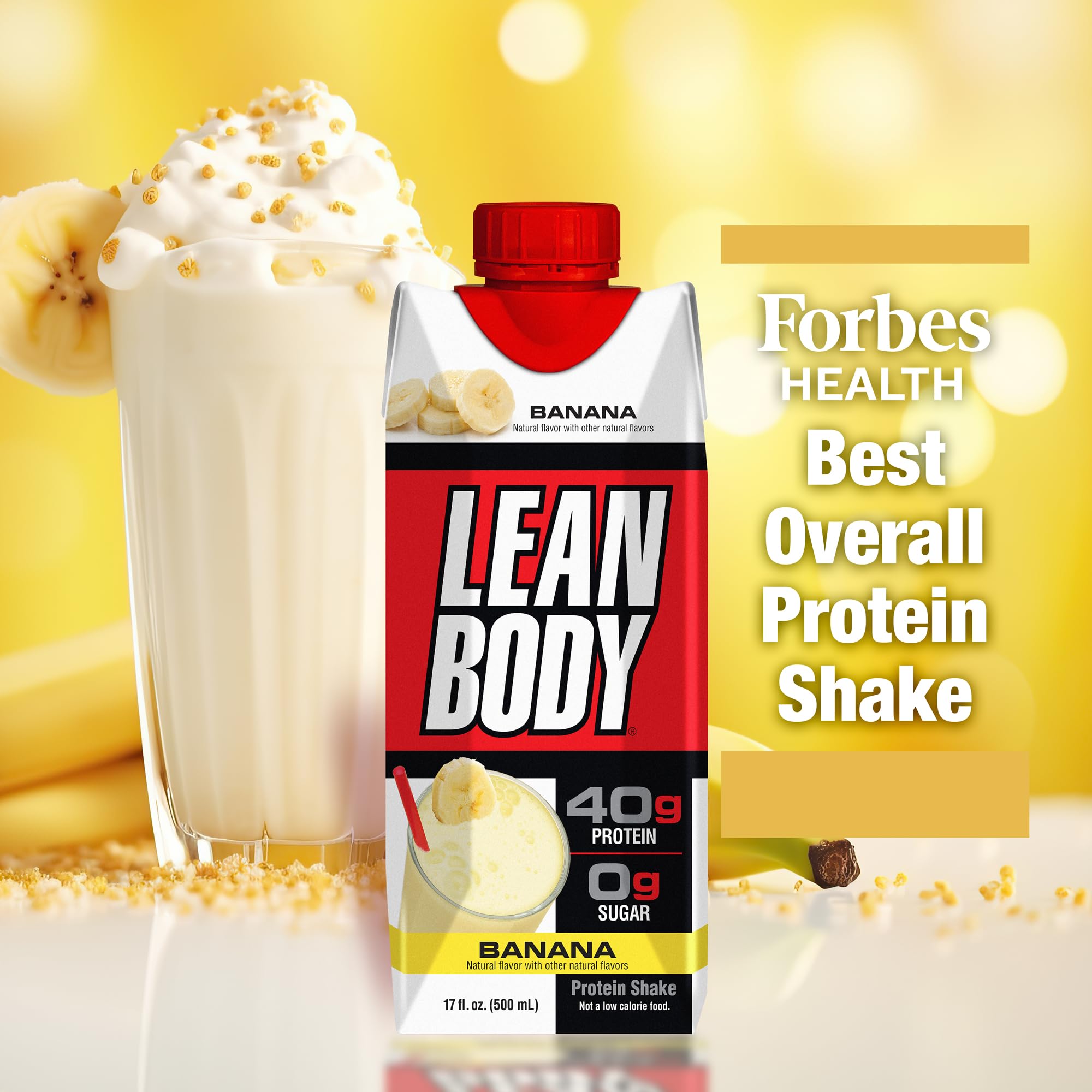 Lean Body Ready-to-Drink Banana Protein Shake, 40g Protein, Whey Blend, 0 Sugar Labrada