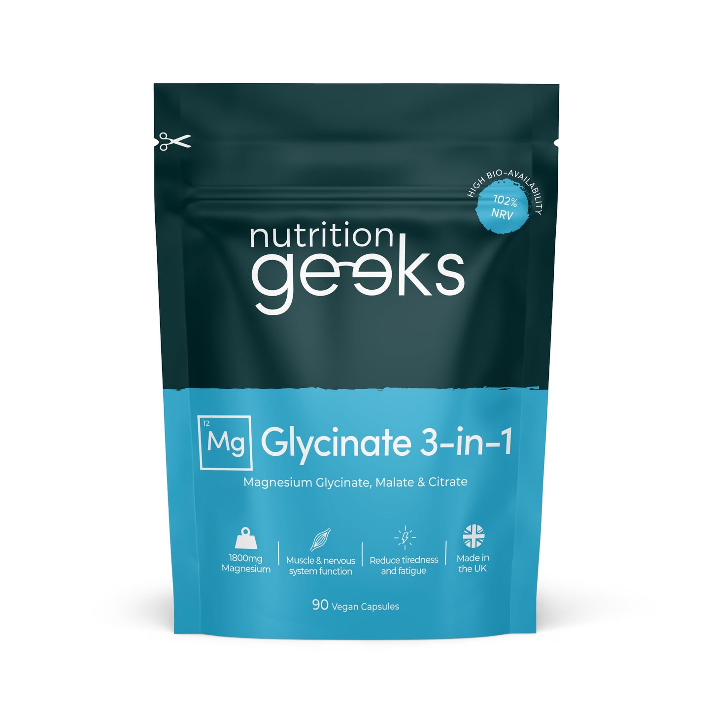 Magnesium Glycinate 3-in-1 Complex - 1800mg Supplements as Bisglycinate, Citrate