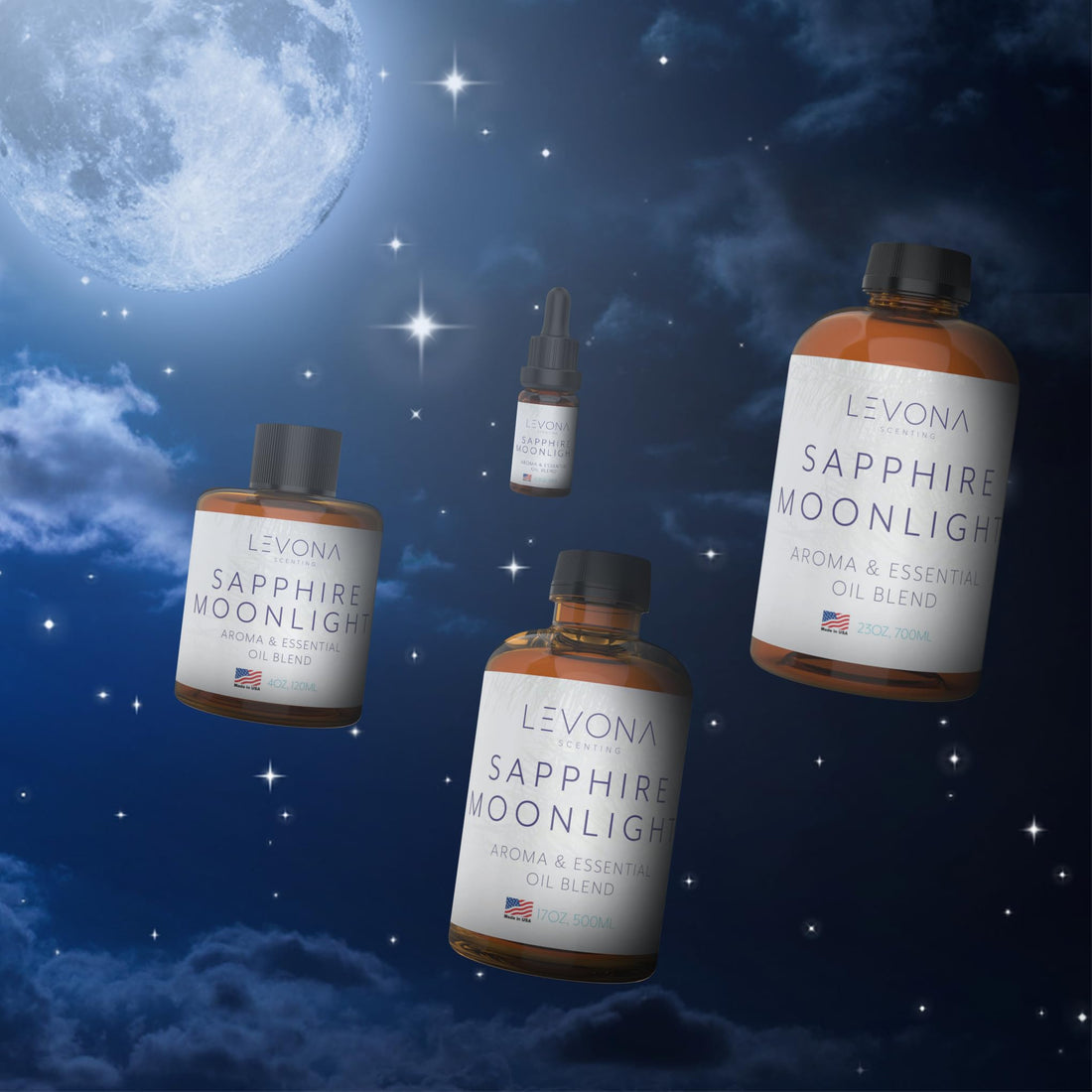 Levona Scent Pure Essential Oils For Diffusers For Home, Hotel & Office - Sapphire Moonlight Essential Oil