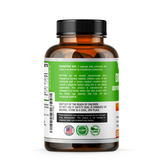 DIM Supplement (Diindolylmethane) 300mg + BioPerine + Calcium D-Glucarate for Women & Men