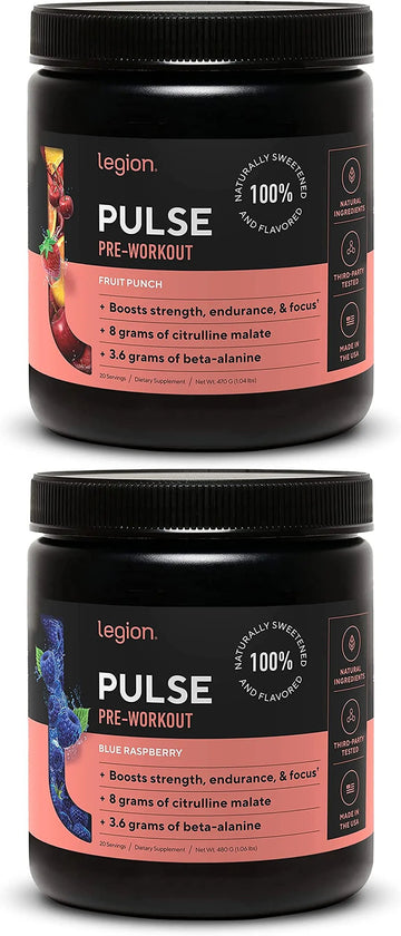LEGION Pulse Pre Workout Supplement - All Natural Nitric Oxide Preworkout Drink to Boost