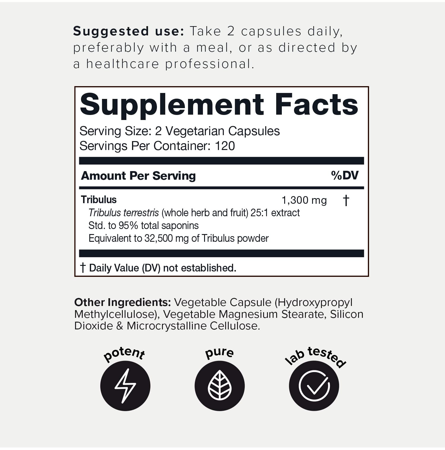Toniiq Ultra High Strength Tribulus Capsules - 95% Steroidal Saponins - 1300mg Concent