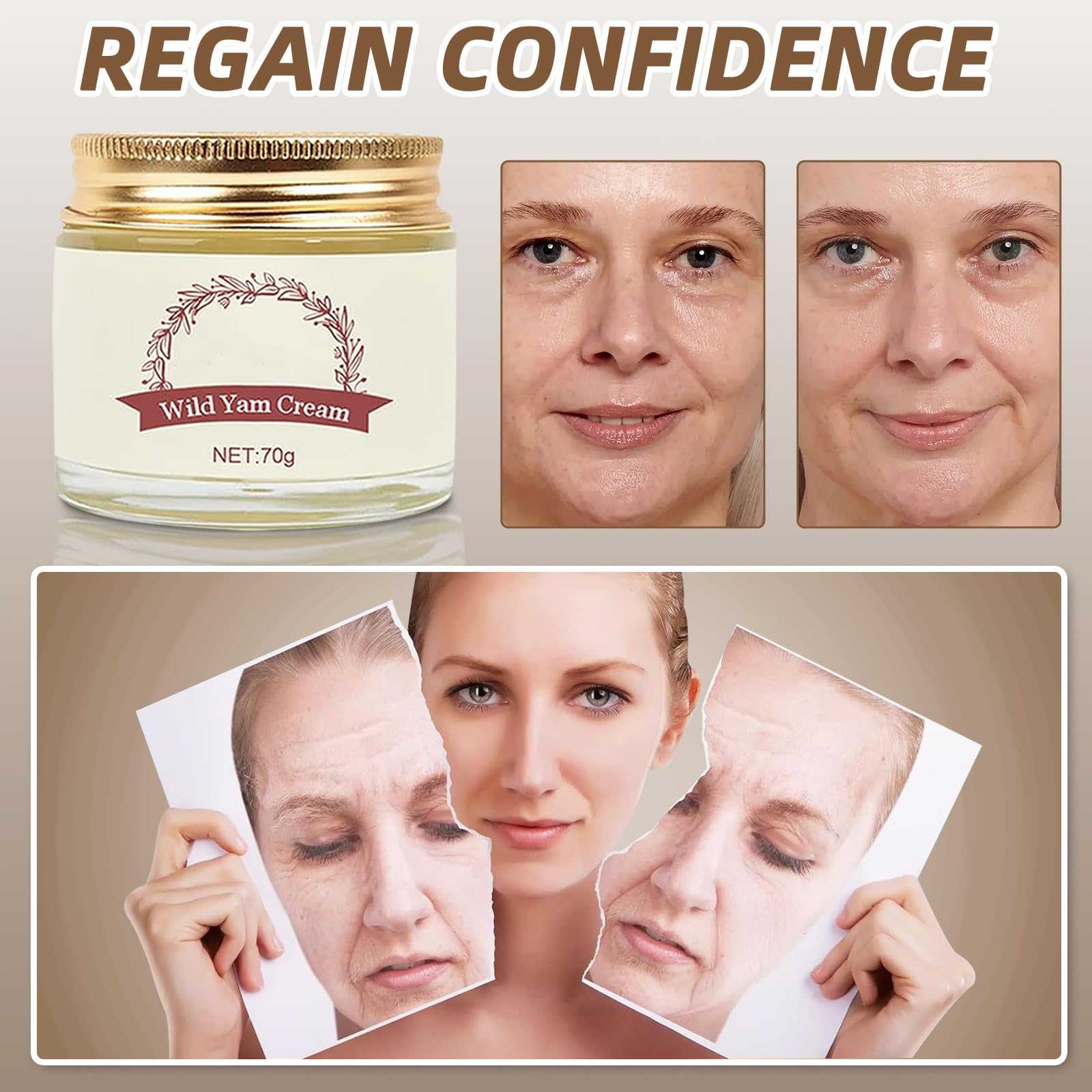 Kverg Wild Yam Cream - Wild Yam Cream Organic for Women, Hormone Balance, Yam Cream Kverg