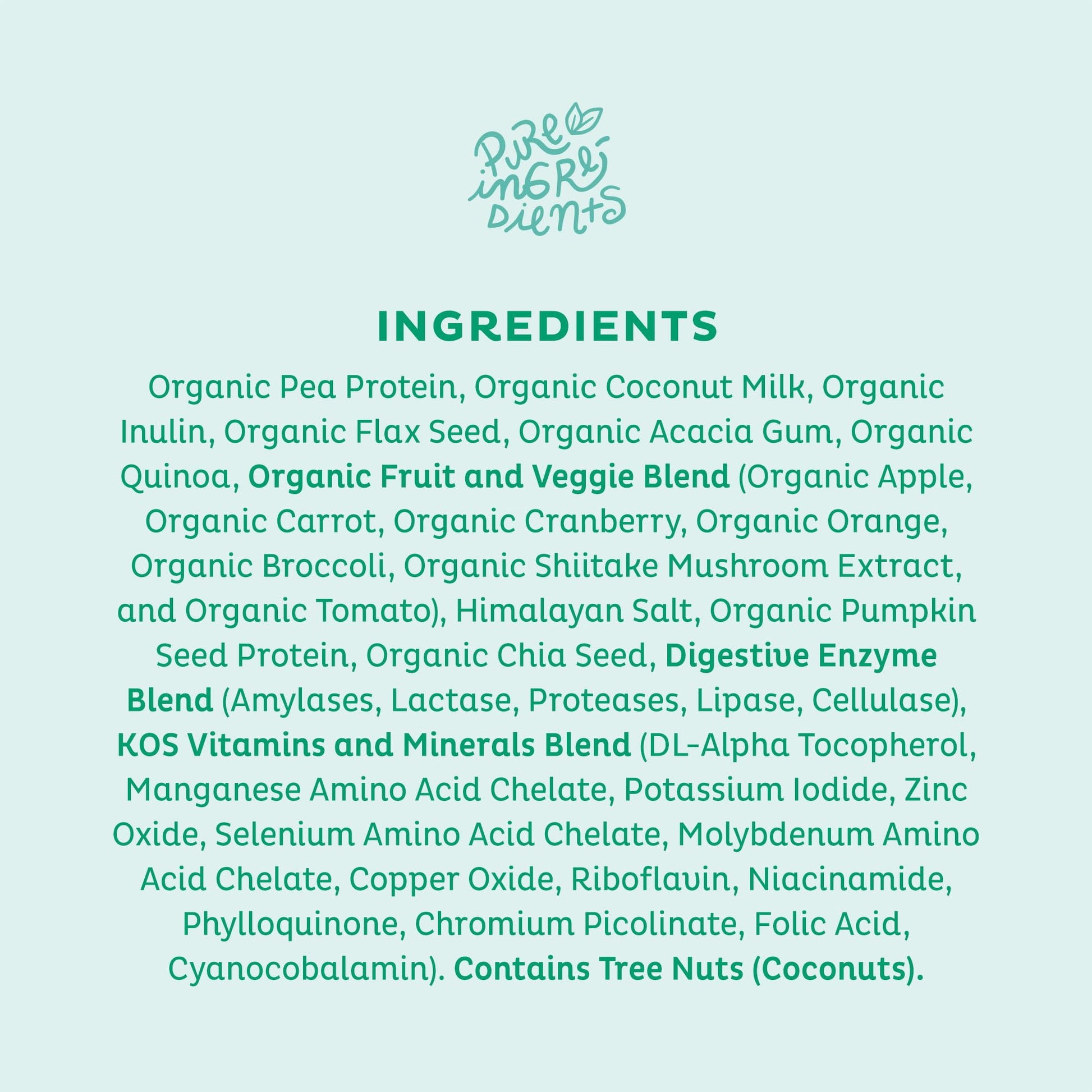 KOS Vegan Protein Powder, Unflavored & Unsweetened - Low Carb Pea Protein Blend KOS