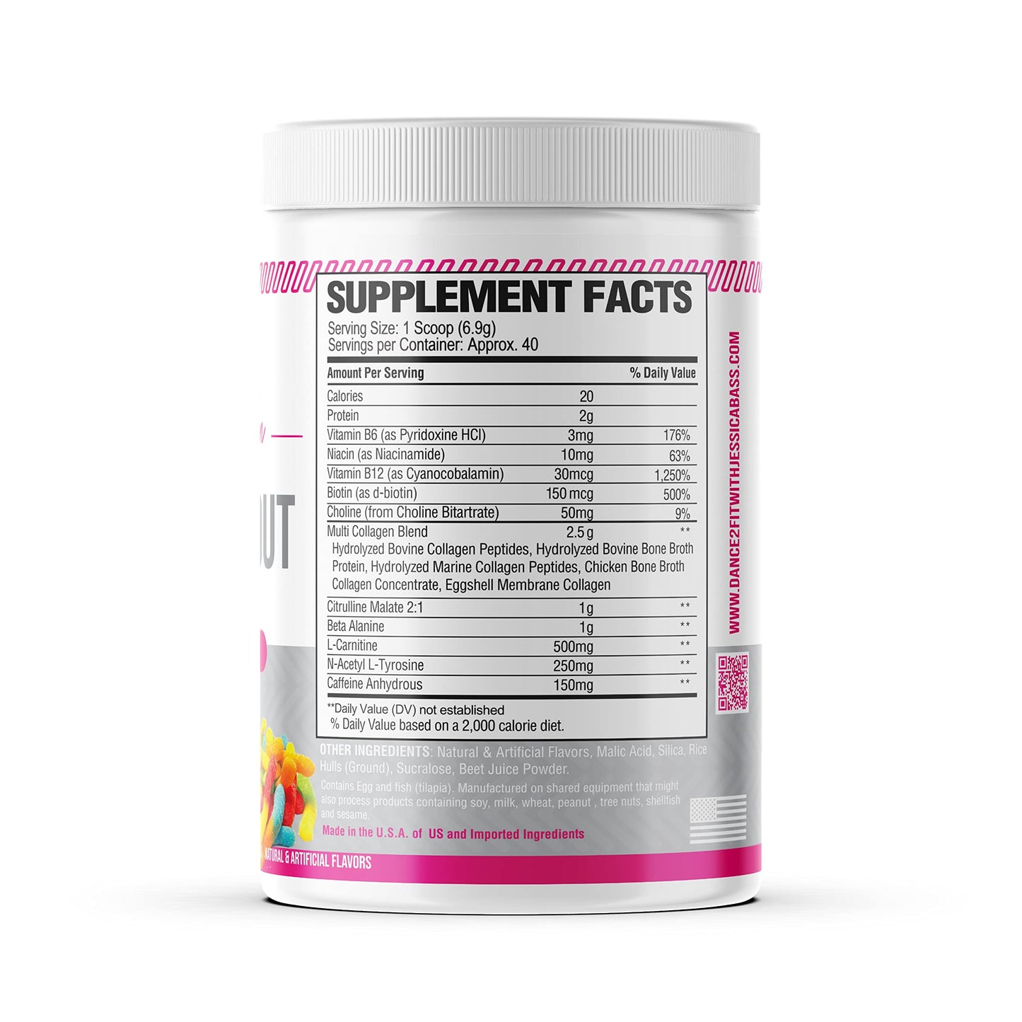 D2Fit (by Jessica Bass Women’s Pre Workout Multi Collagen (2.5g) + Biotin (150mcg)