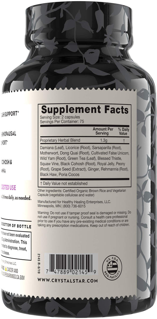 Crystal Star Estro G Balance Supplement (150 Capsules) – Herbal Menopause Support