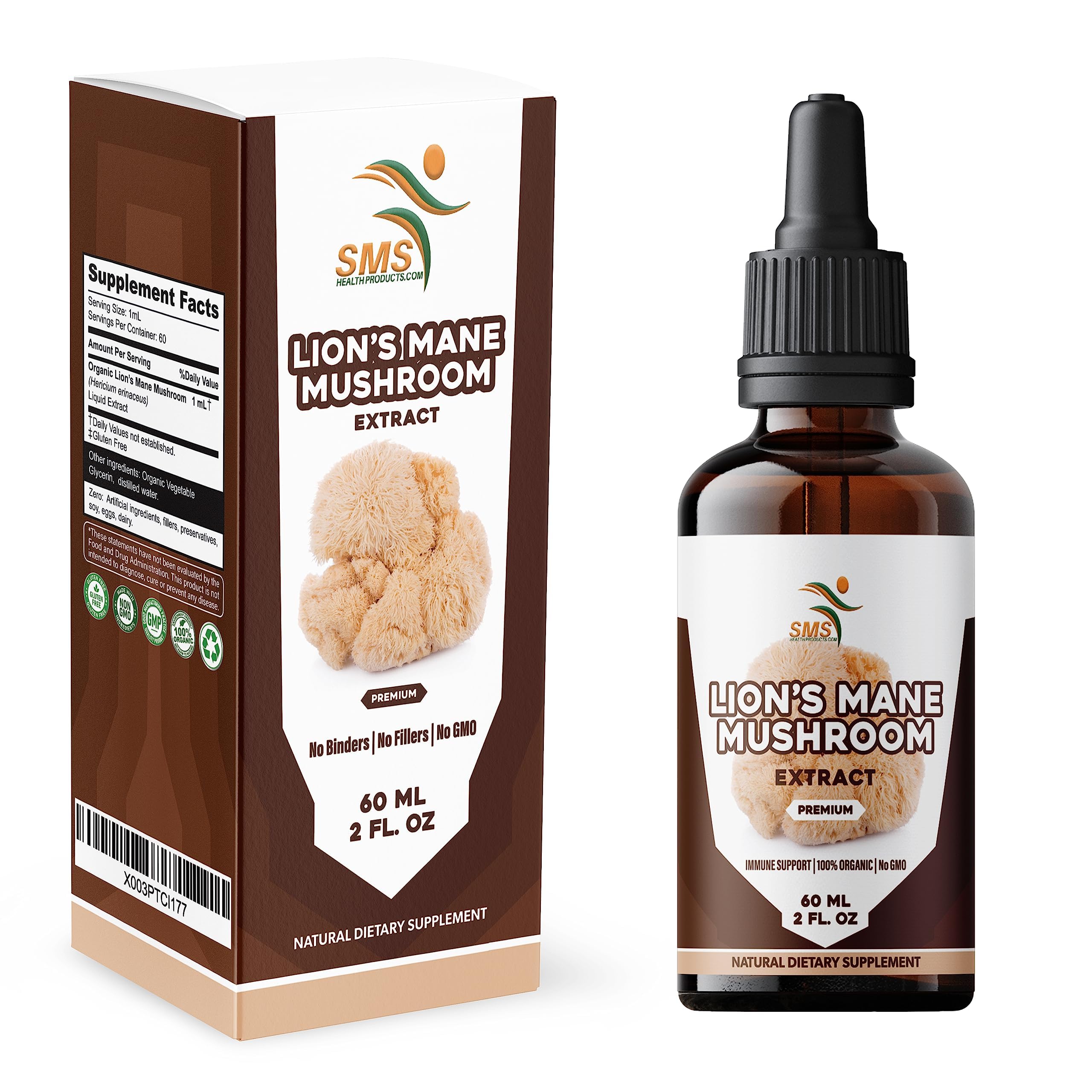 Lion's Mane Mushroom Drops Supplement, Lions Mane Tincture, Natural