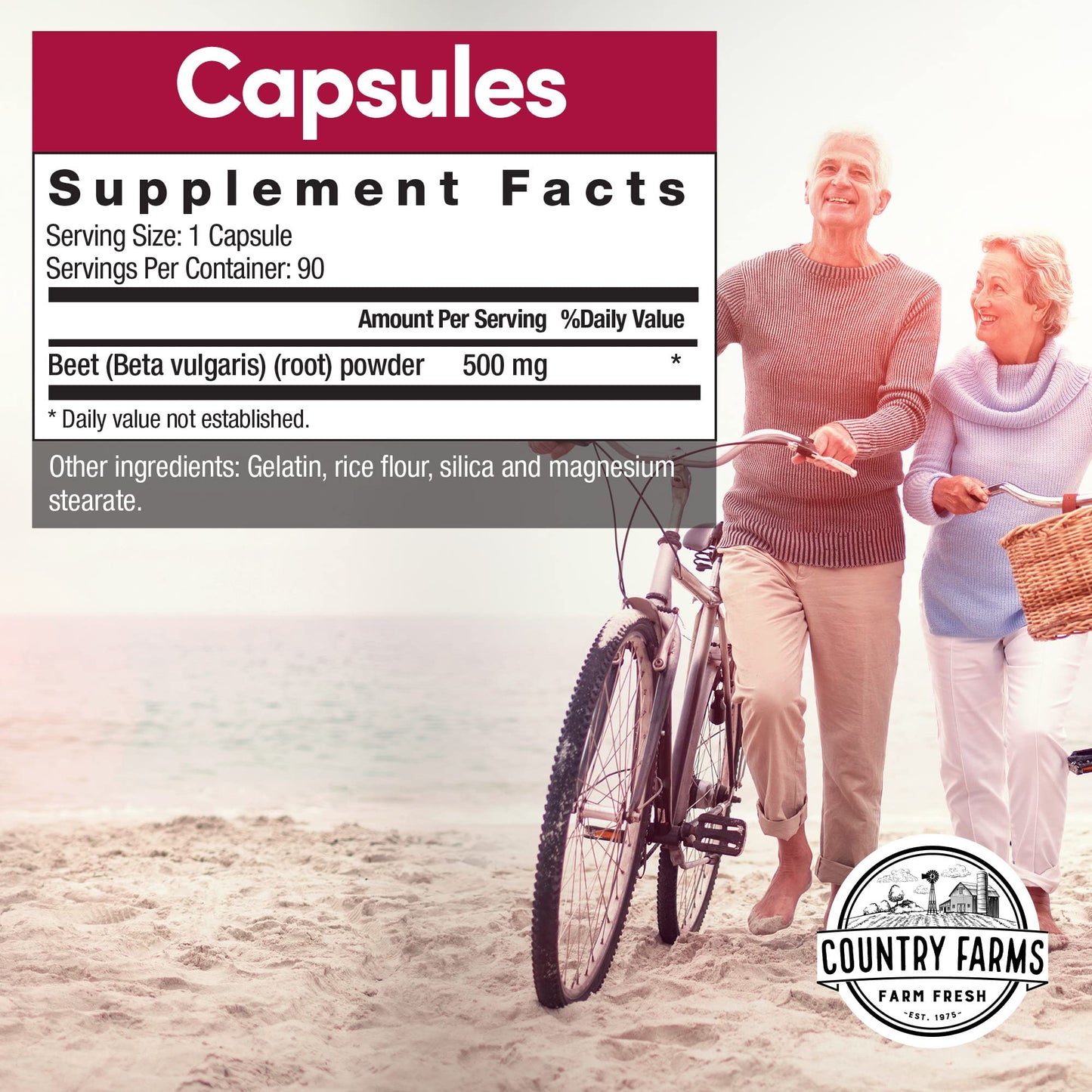 COUNTRY FARMS Bountiful Beets Root Capsules, Wholefood Beet Extract Superfood