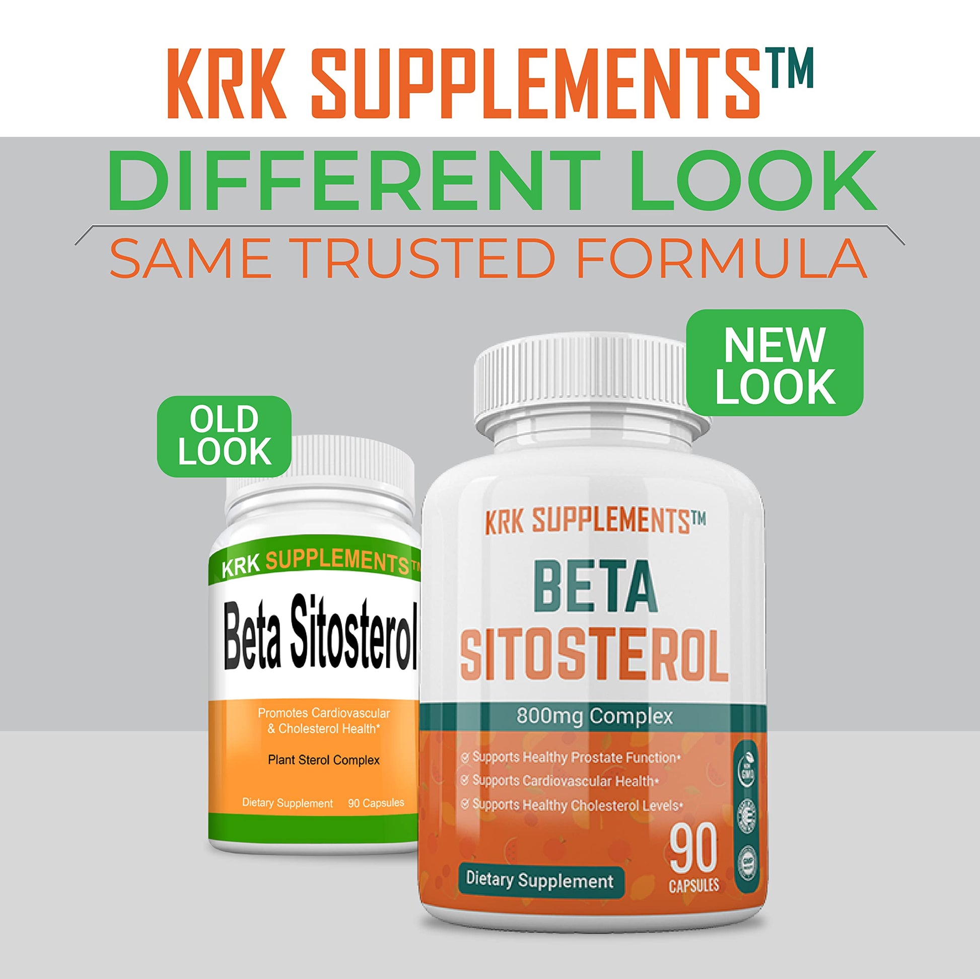 KRK SUPPLEMENTS Bundle Combo for 3 Total Bottles of Beta Sitosterol 800mg KRK SUPPLEMENTS