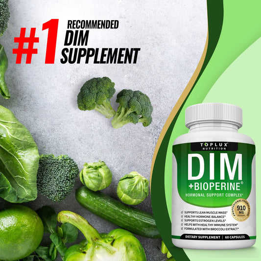Dim Supplement 910 mg Plus BioPerine Complex - Diindolylmethane to Support Hormone Balance