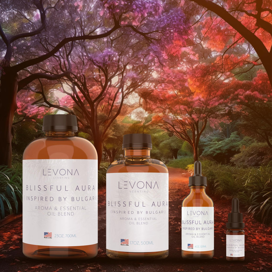 Levona Scent Essential Oils for Diffuser: Blissful Aura with Notes of Amber, Musk & Jasmine
