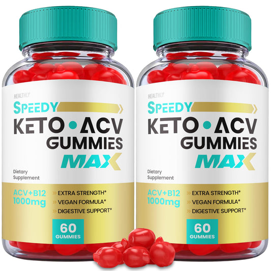 (2 Pack) Speedy Keto ACV Gummies Maximum Strength, Speedy Keto Plus ACV Gummies