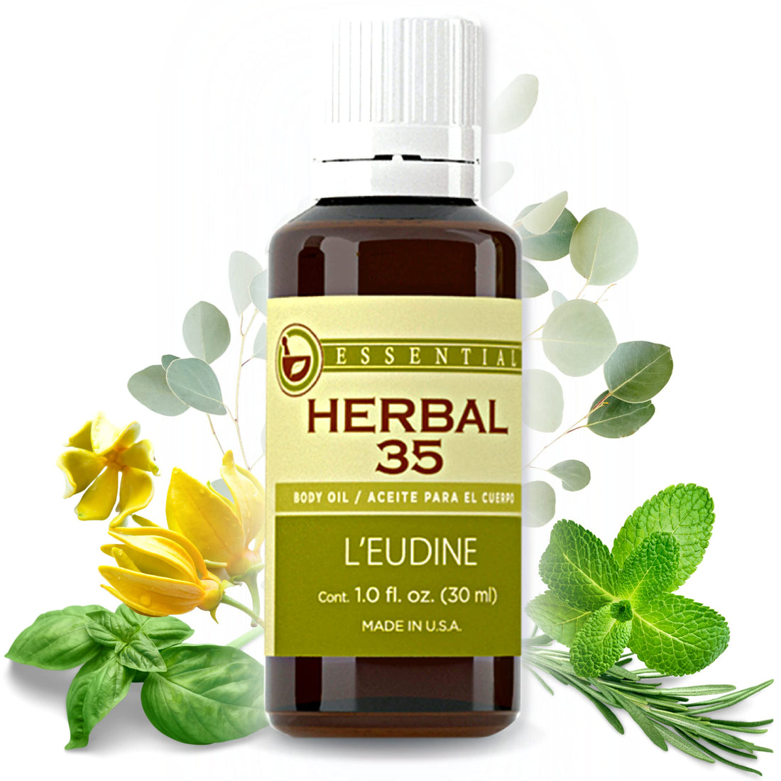 L'eudine Herbal 35 Essential Oil, Soothing and Calming Eucalyptus Essential Oil, Powerful Blend