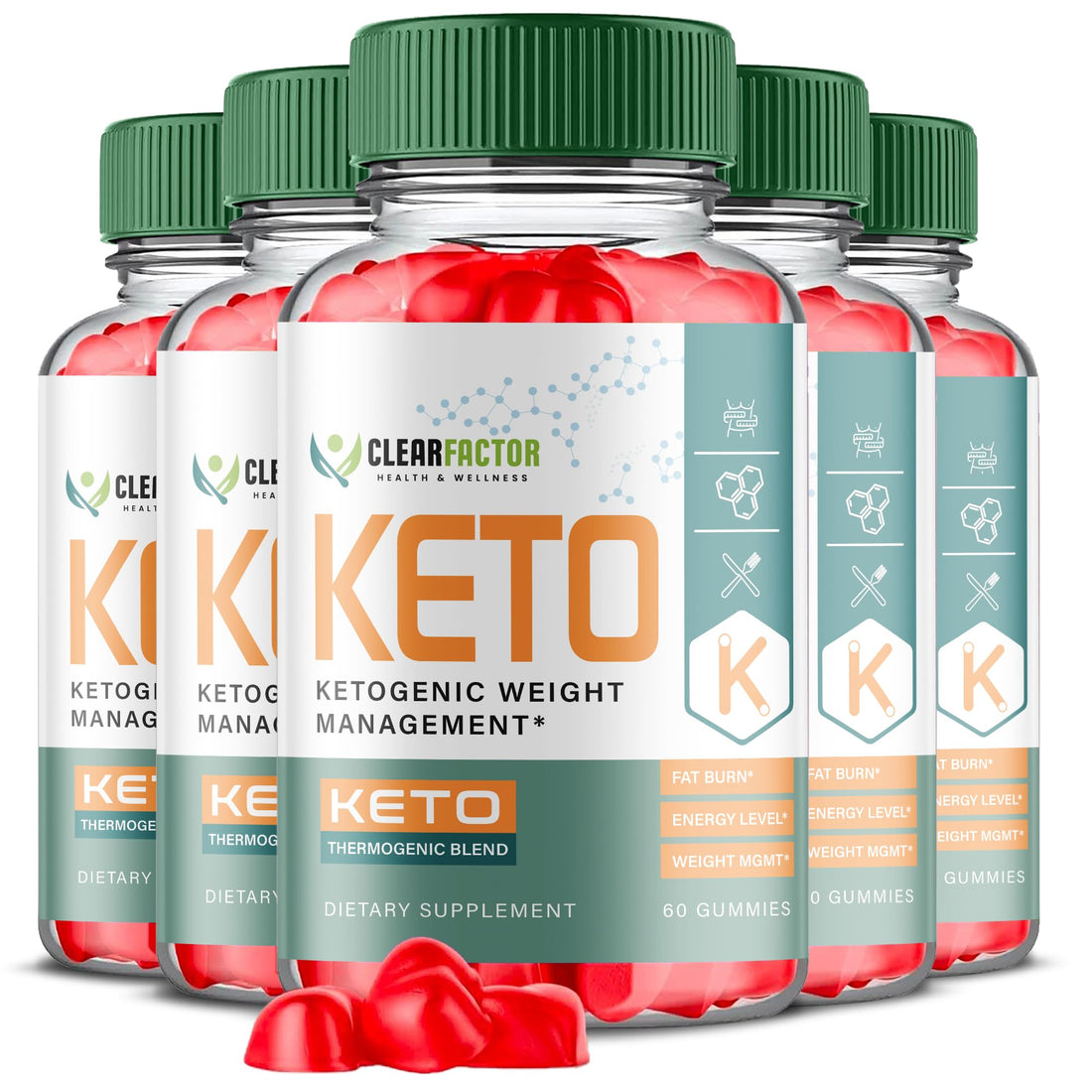 (5 Pack) Clear Factor Gummies, Clear Factor ACV Gummies, Clear Factor Gummy