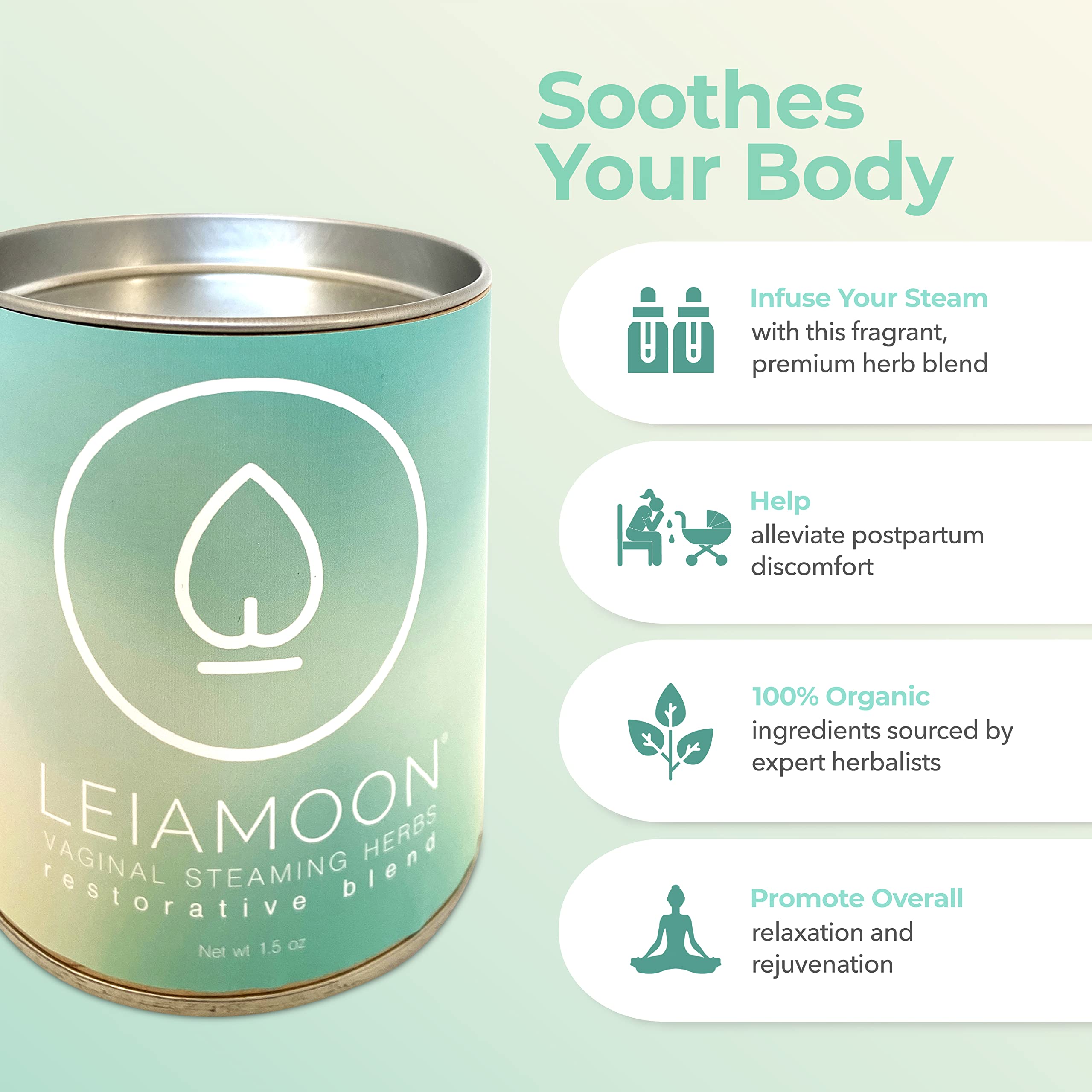 Leiamoon - Vaginal Steam Herbs Blends V Steam Kit for Cleansing, Regulating, and Balancing Leiamoon