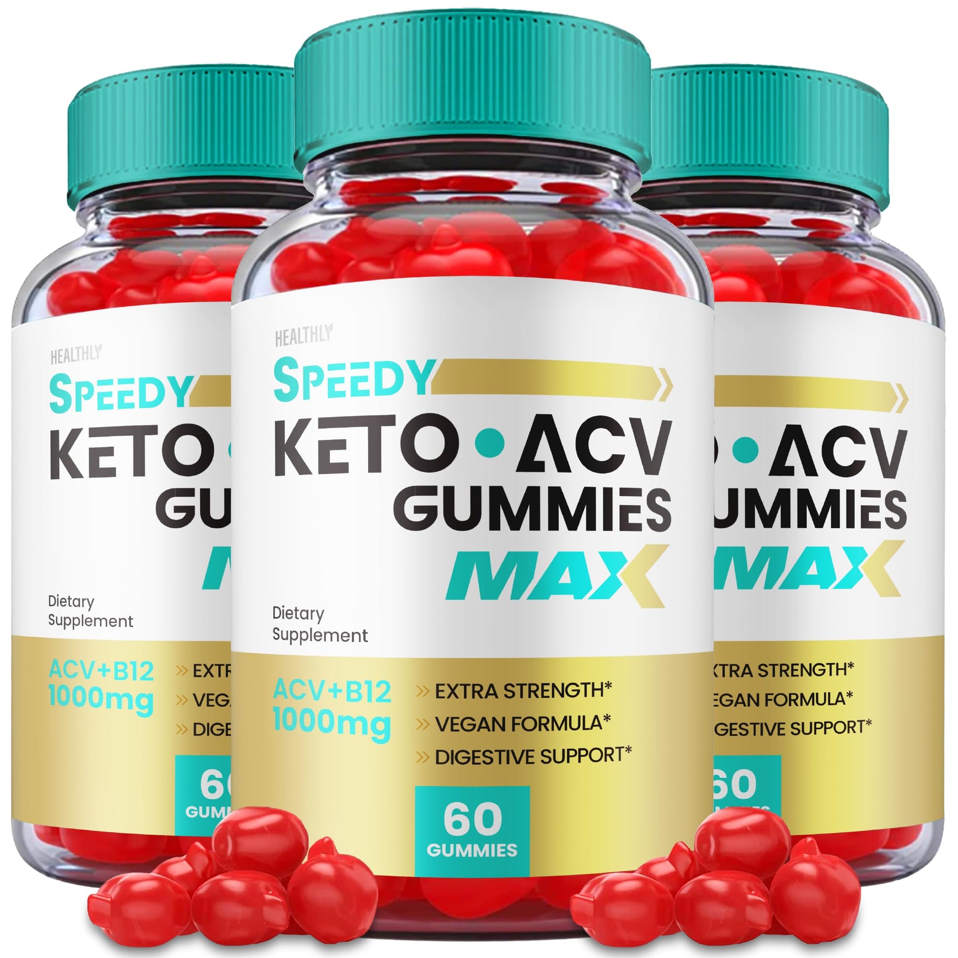 (3 Pack) Speedy Keto ACV Gummies Maximum Strength, Speedy Keto Plus ACV Gummies