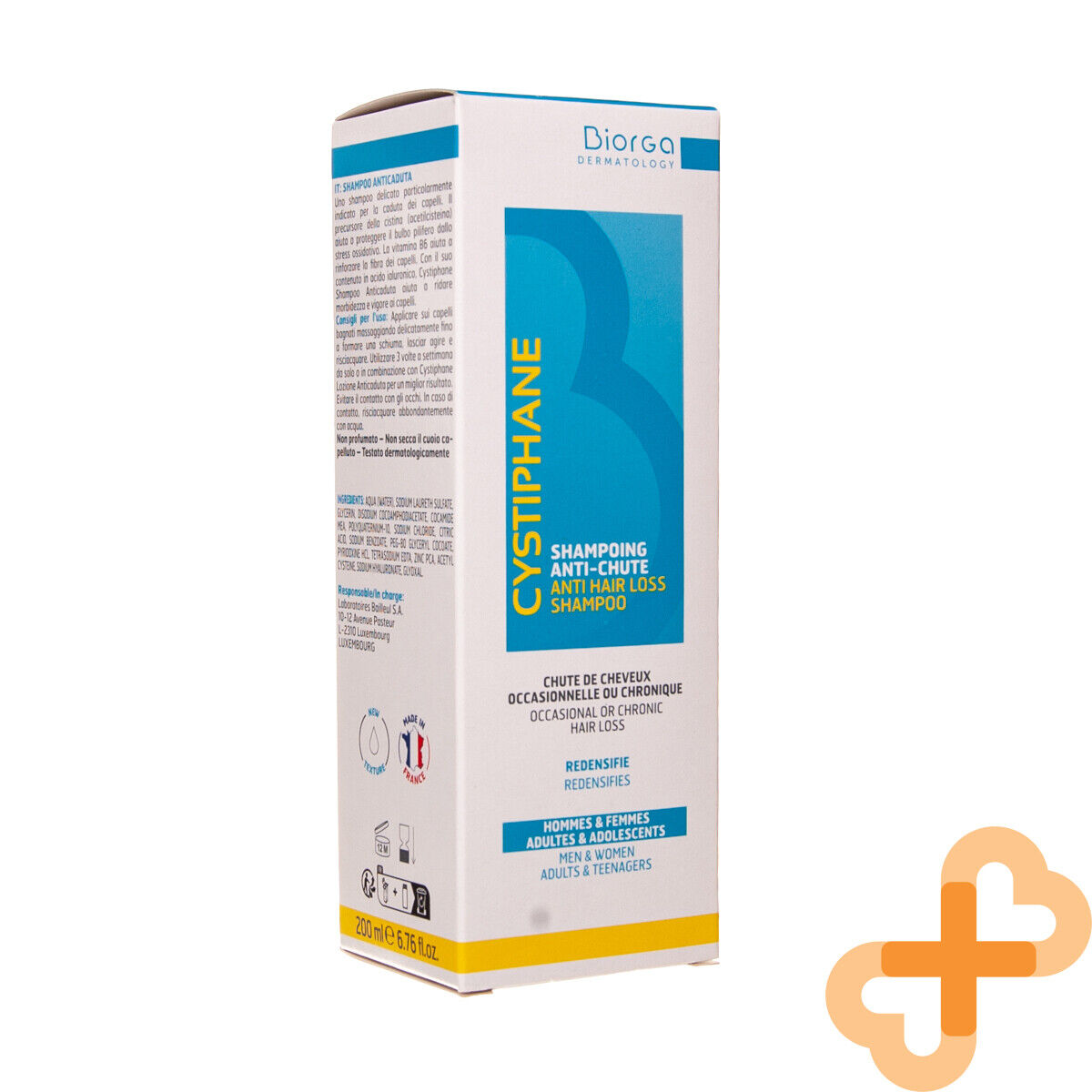 Cystiphane Biorga Anti hair Loss Shampoo Men Women 200ml strengthens hair Biorga